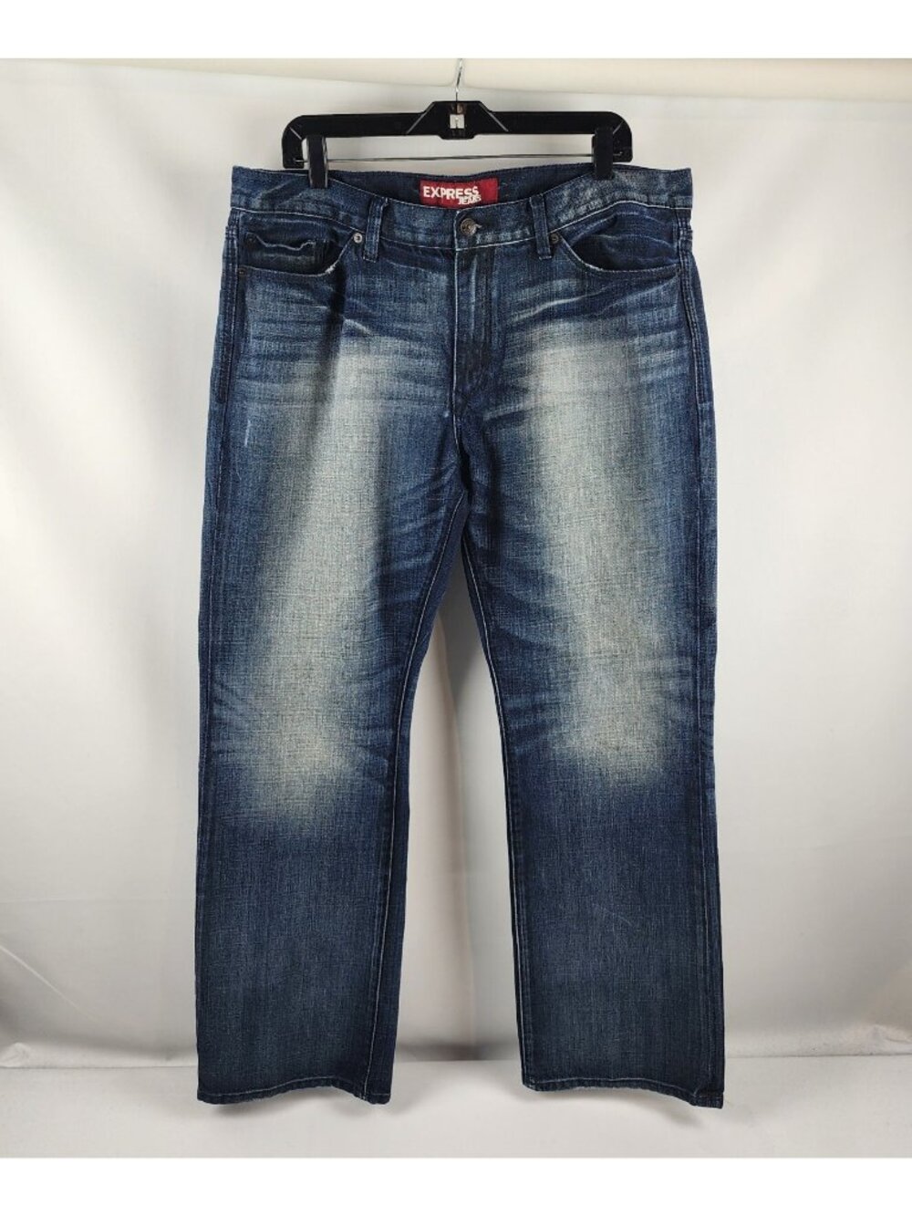 Express Rocco Jeans Mens 38x32 Slim Bootcut Dark Wash Blue Denim